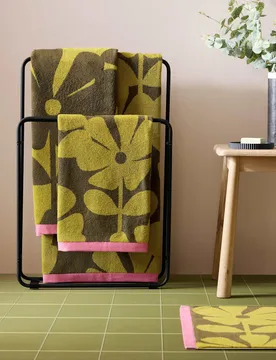 Pure Cotton Wildflower Bath Mat Yellow Mix - Orla Kiely - FashionsVida