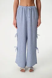 Womens Women’s Wide-Leg Geometric Woven Trousers - Multicolour - Size Medium
