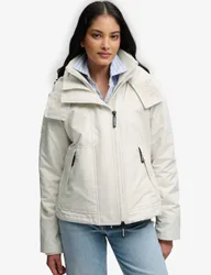 Water Repellent Hooded Relaxed Jacket Grey female