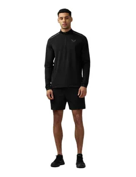 T-shirt à Manches Longues Avec Demi-zip Apex Aeromesh Black XL - Castore - FashionsVida