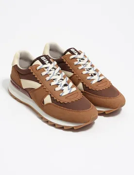 Zapatillas de piel de mujer 13 19 con cordones - Bimba y Lola - FashionsVida