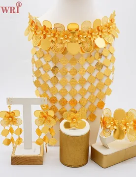 Dubai Gold Plated Long Broad Body Necklace Set Saudi Arabia Women Luxury Jewelry Set Wedding Bride Accessory Gifts - Aliexpress - FashionsVida