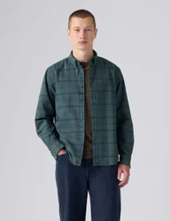 Fit Pure Cotton Checked Shirt Blue Mix male