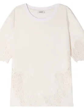 Camiseta de mujer 100% algodón con encaje - sandro - FashionsVida