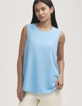 Women's Vallie Crepe Sleeveless Shell Top in Baby Blue Size: 12 - Baby Blue - Size: 12 - Finery London - FashionsVida
