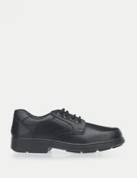 Kids' Leather Lace Schoolwear Shoes (2 Large - 10 Large) Black male