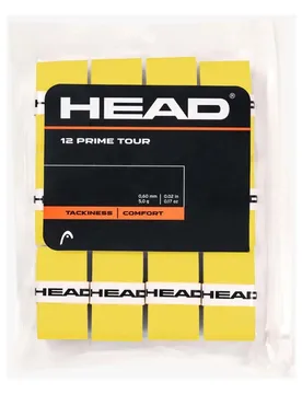 Prime Tour Tennis Overgrip 12 Units Yellow One Size - Head Racket - FashionsVida