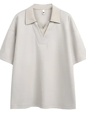 Summer Cool Double V-neck Short-sleeved Men's 2026 New Lapel Splicing Top POLO Neck T-shirt - Aliexpress - FashionsVida