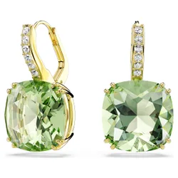Orecchini pendenti Millenia, Taglio Cushion, Verdi, Finitura oro 18K OS