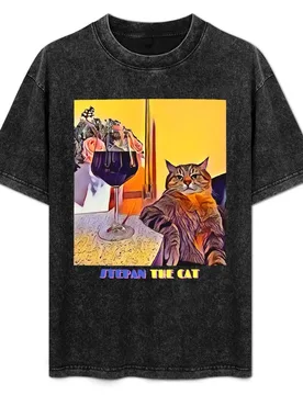 Stepan The Cat Art T-Shirt Casual Simple Design Short Sleeve Shirt - Aliexpress - FashionsVida
