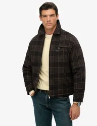Checked Padded Overcoat Brown male