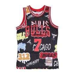 Canotta Basket Uomo Nba Slap Sticker Swingman Jersey Hardwood Classics No 7 Toni Kukoc 1997-98 Chibul Black