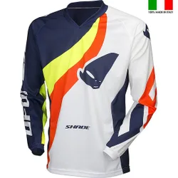 Maglia Moto Cross Enduro SHADE Bianco Giallo Neon taglia 2XL