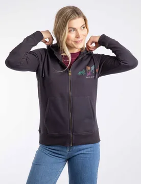 Women's Franchises Graphic Full Zip Hoodie in Midnight Size: 10 - Midnight - Size: 10 - Weird Fish - FashionsVida