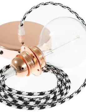 Cables Lampe Suspendue Pendel Pour Abat-jour Rp04 1 M Black / White / Copper One Size - Creative - FashionsVida