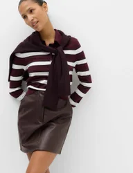 Faux Leather Mini Skirt Burgundy female