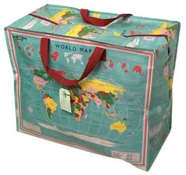Recycled Jumbo Bag World Map