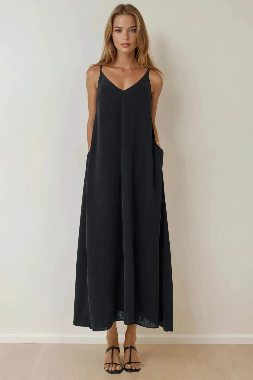 Womens A-Form Maxi Dress - Black - Size Small - Hiccup - FashionsVida
