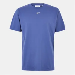 Mens Off White Off Stamp T In Blue/white - Size Large