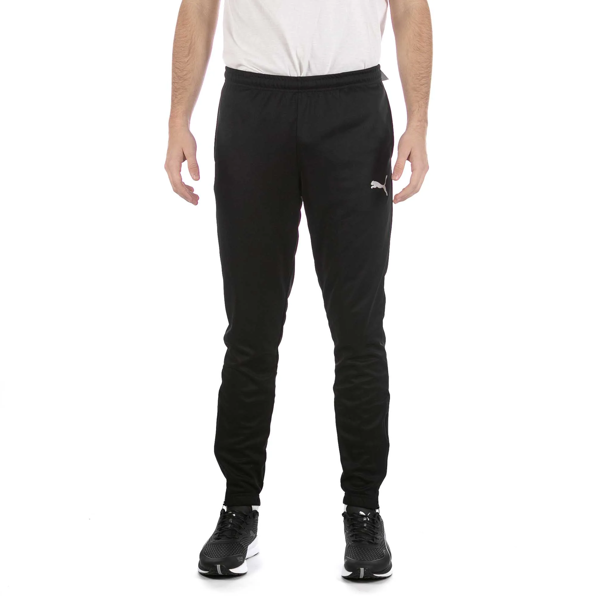 Mens Team Rise Training Poly Pants In Black-White - Size Small - Puma - FashionsVida