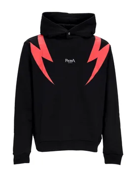 Felpa Leggera Cappuccio Uomo Screaming Skulls Print Hoodie Black/red - PHOBIA - FashionsVida