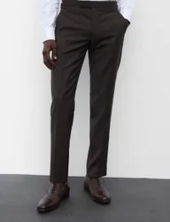 Tailored Fit Wool Blend Suit Trousers Teak male