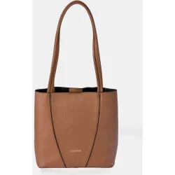 Bolso shopper mini en piel con doble asa
