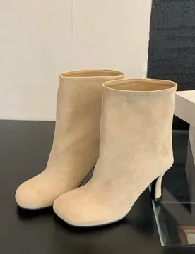 Women's Boots Round Toe Pleated Design Boots Temperament Stiletto High Heels Ankle Boots Quality Suede Women Chelsea Short Botas - Aliexpress - FashionsVida