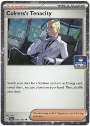 Pokemon SV Shrouded Fable 057/064 Colress's Tenacity (Gym Stamp Cosmo Holo)