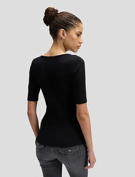 Slim Squared Neck Tee Black Größe XL female - Lee - FashionsVida