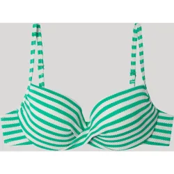 Top de bikini con aro y estampado de rayas