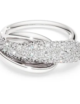 Anello cocktail Classica, Taglio Round, Bianco, Argento Sterling 60 - Swarovski - FashionsVida