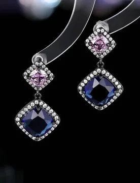 Brilliant Ultra-Shiny Geometric Rhombus Square for Women Commuting Zircon Inlaid Niche Elegant High-End Feel Earrings W - Aliexpress - FashionsVida