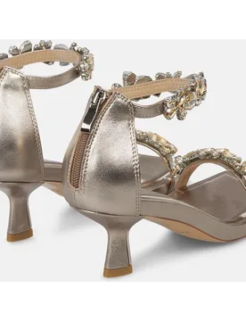 Sandalias de tacón de mujer con tiras de pedrería y cierre con hebilla - Alma en Pena - FashionsVida