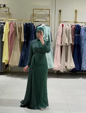 Clara Custom Green Beaded Long Sleeve Fishtail Dress Party Dresses Luxury 2026 Curved Elegant Party Dresses for Wedding Woman - Aliexpress - FashionsVida