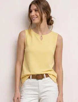 Top mit U-Boot-Ausschnitt female Gelb - Street One - FashionsVida