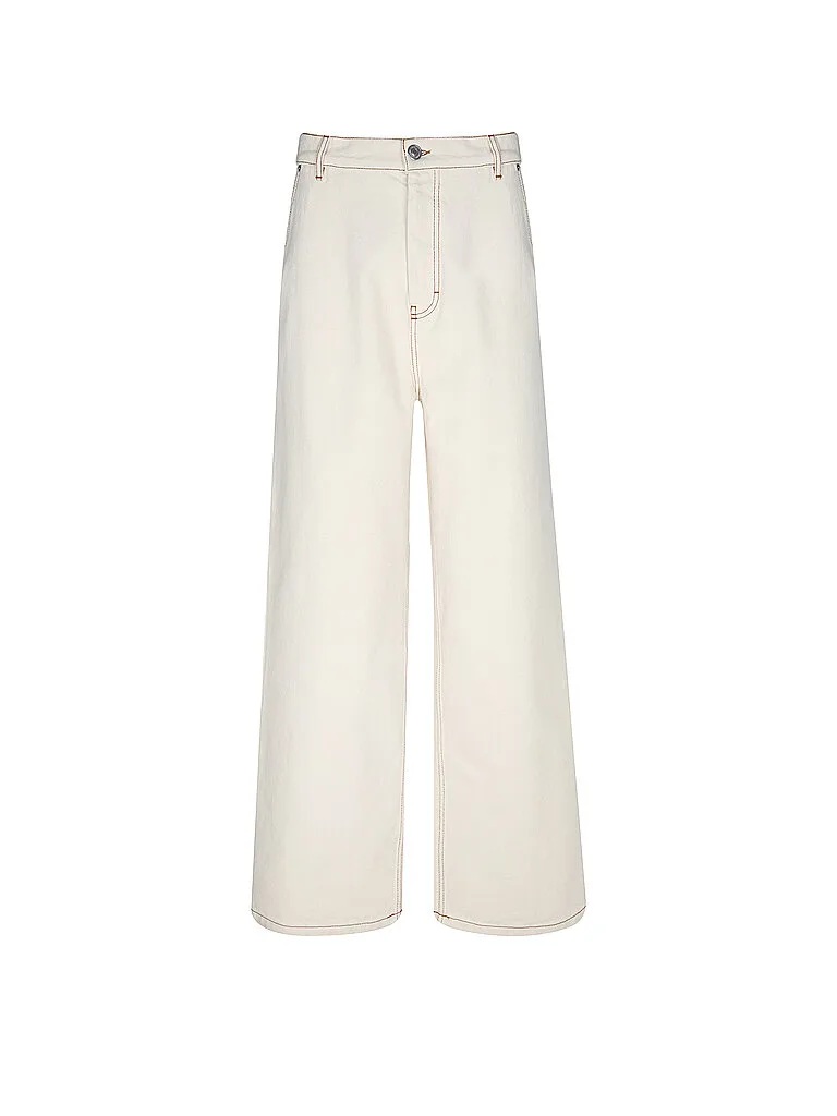 Jeans de corte recto crema 30 - AMI PARIS - FashionsVida