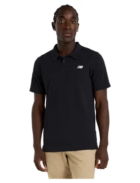 Polo à Manches Courtes Cotton Pique Black 001 S - New Balance - FashionsVida