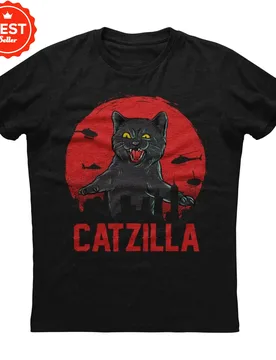 Catzilla Funny Cat Printed T-Shirt. Summer Cotton O-Neck Short Sleeve Mens T Shirt New S-3XL - Aliexpress - FashionsVida