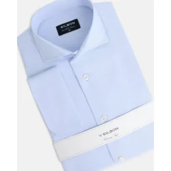 Camisa de vestir de hombre mini rayas puño doble