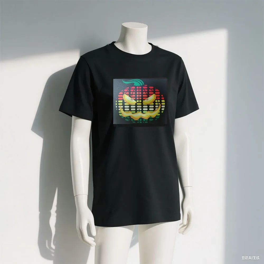 Pumpkin Design Wireless Multi-function T shirt El T-shirt Equalizer Led Tshirt Flashing Music Activated Led T Shirts - Aliexpress - FashionsVida