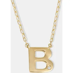 Colgante letra B de oro y diamante