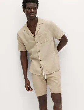 Pure Cotton Textured Loungewear Top Putty Mix male - M&S - FashionsVida