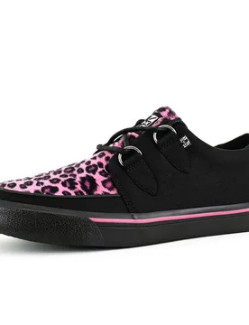 Gothic Creepers - CREEPER SNEAKER PINK LEOPARD VAMP - CREEPER SNEAKER - EU37 bis EU42 - für Damen - Größe EU37 - schwarz/pink - Frauen - female - T.u.k. - FashionsVida