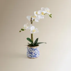 Planta artifical Orquídea en maceta vintage
