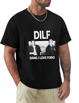 Dilf dang i love forks vintage T-Shirt Non-Shrink Basic Cotton T-Shirt - Aliexpress - FashionsVida
