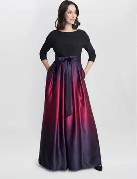 Womens Ingrid V Neck Back Ombre Satin Maxi Dress - Purple - Size 10 Uk - Gina Bacconi - FashionsVida