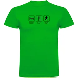 Maglietta A Maniche Corte Sleep Eat And Run Green 2XL