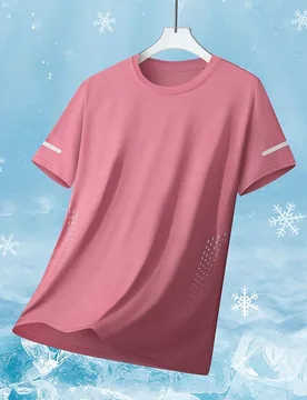 Top de manga corta de secado rápido para mujer, transpirable y cómodo, con bolsillos, rosa, para deportes de verano - Shein - FashionsVida