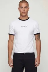 Herren Muskelbetontes Verkürztes Ringer-Oberteil Ohne Nähte White Größe 5XL